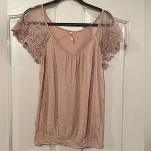 Blush pink, Rue 21, lace shirt